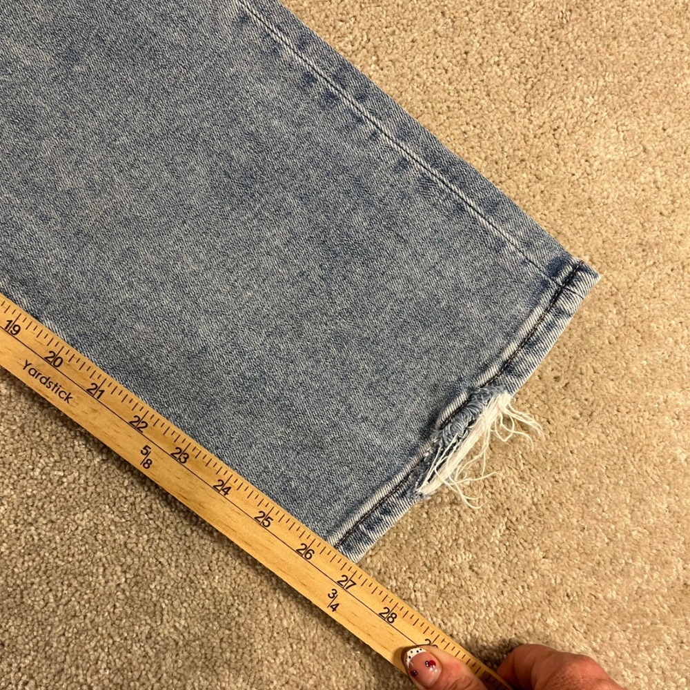 Risen Jeans Straight Leg Womens 11/30 Medium Wash NEW Tummy Control Distressed - Picture 7 of 12